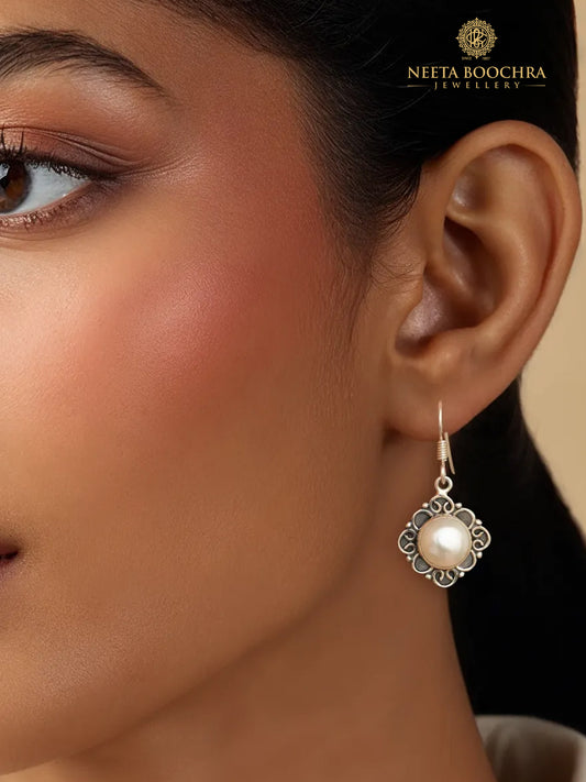 Chandrika 925 Silver Indu Dangler Earrings