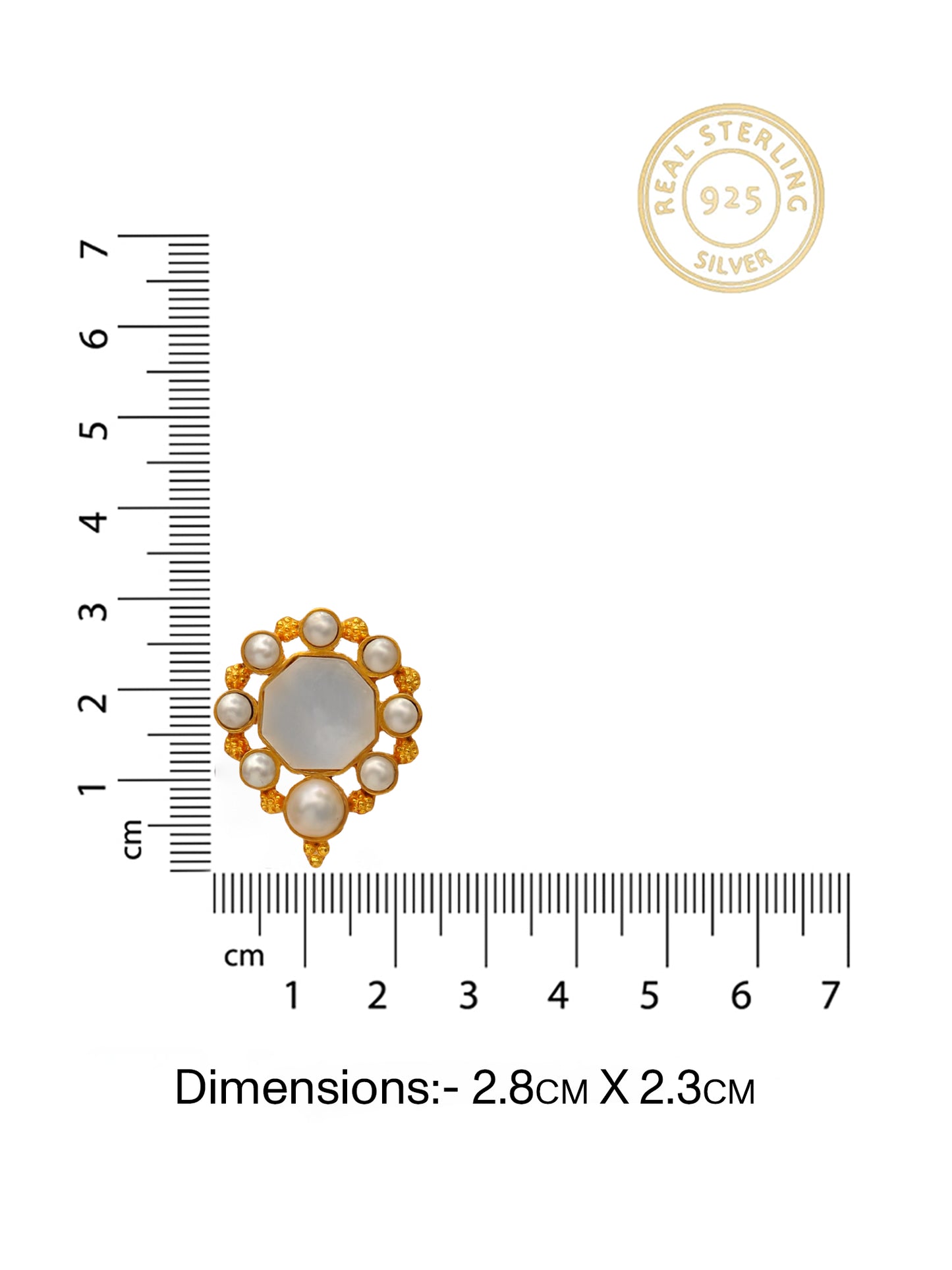 Chandrika 925 Silver Shweta Gold Plated Pearl Earrings