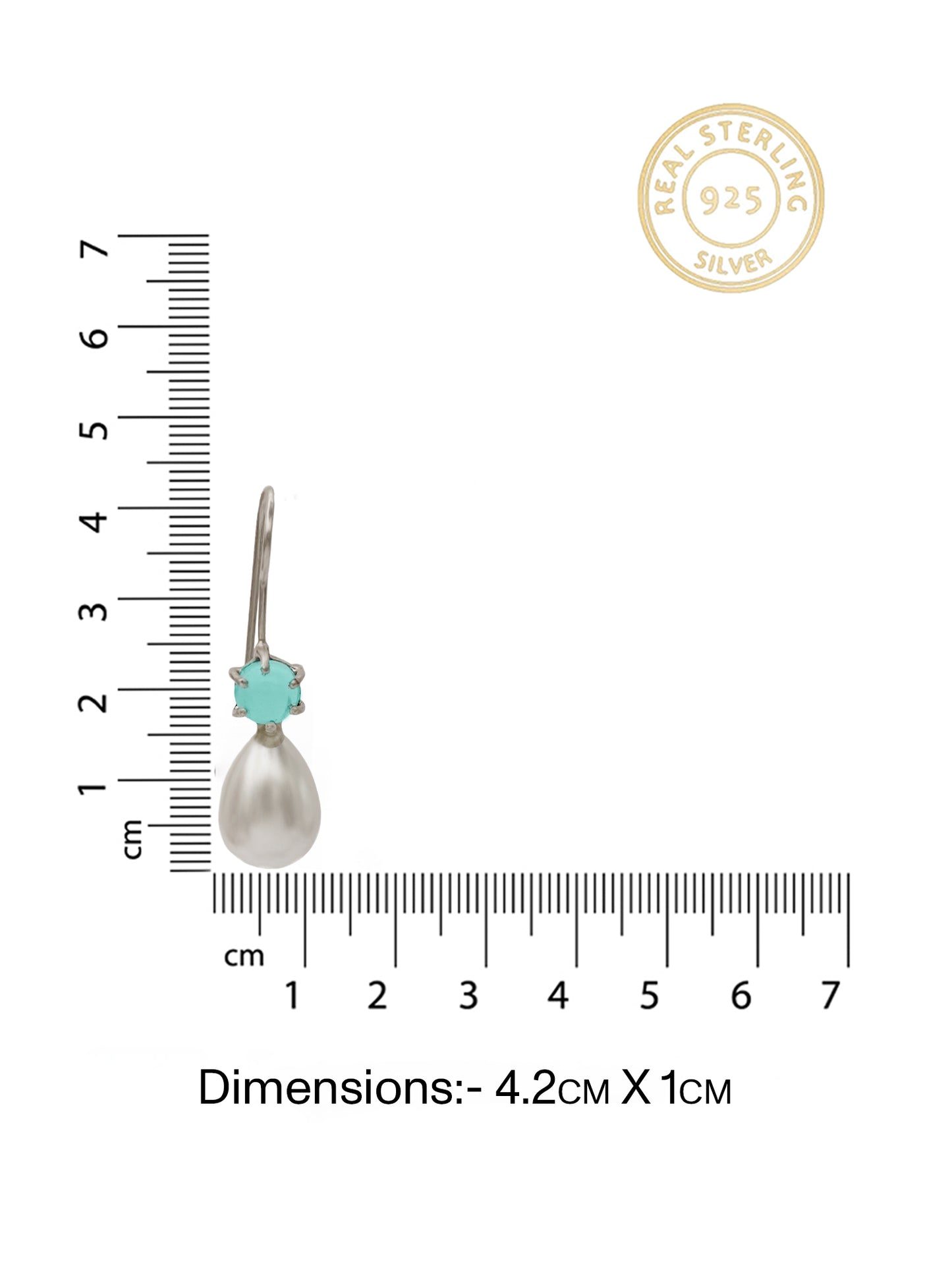 Chandrika 925 Silver Aqua Glow Earrings