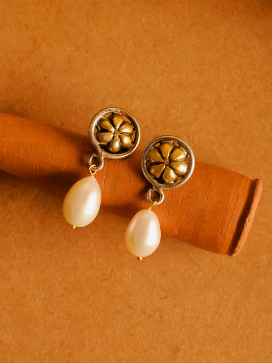 The Phool Moti — 925 sterling silver earrings by Neeta Boochra, Jaipur