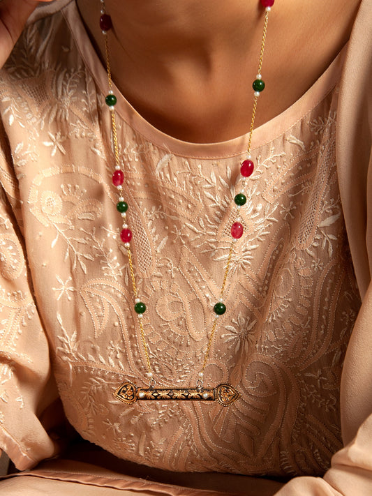 Noir Elegance: 925 Silver Modern Black Gold Necklace