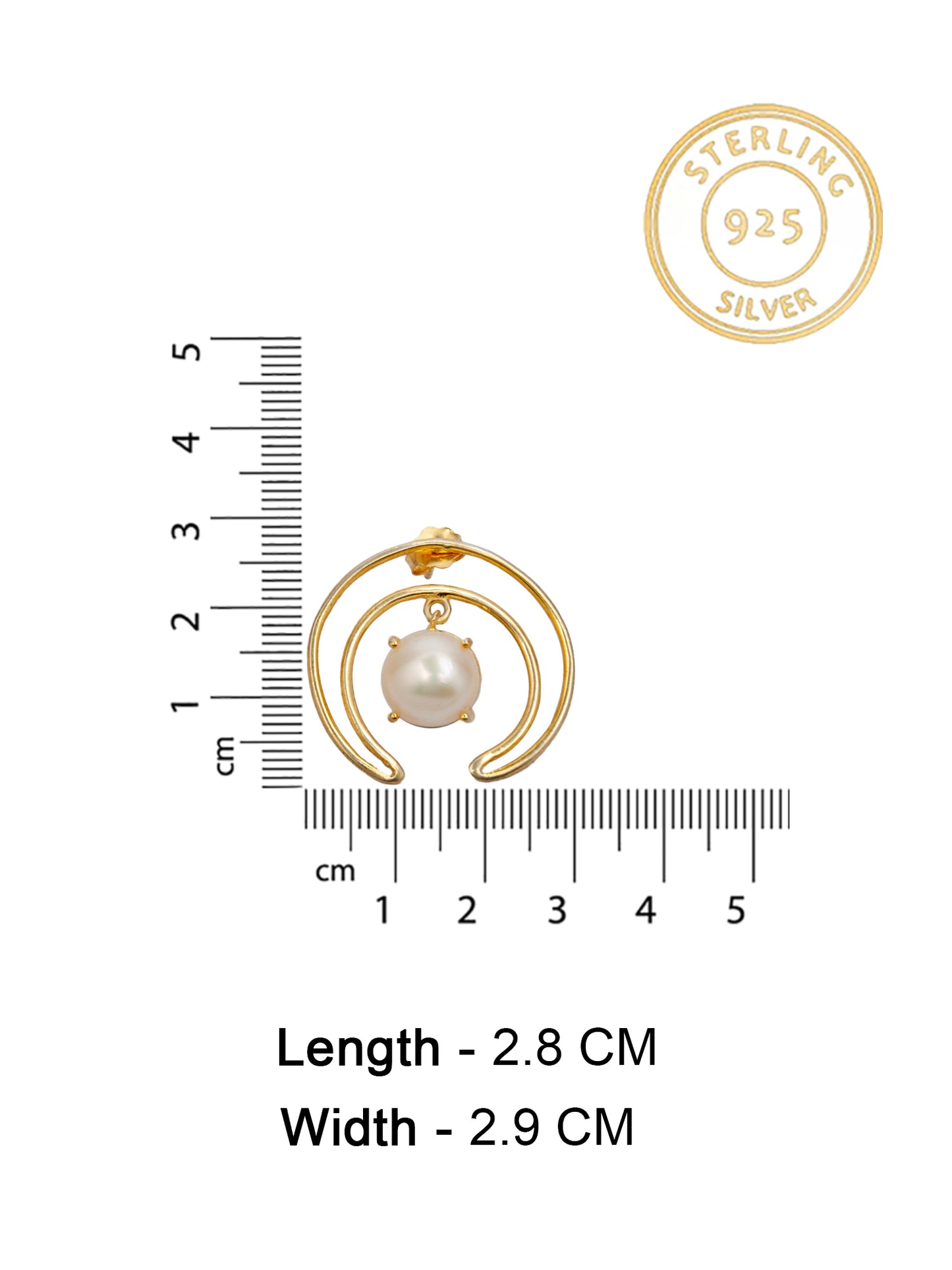 Modern Chic: 925 Sterling Silver Contemporary Earrings with Freshwater Pearl