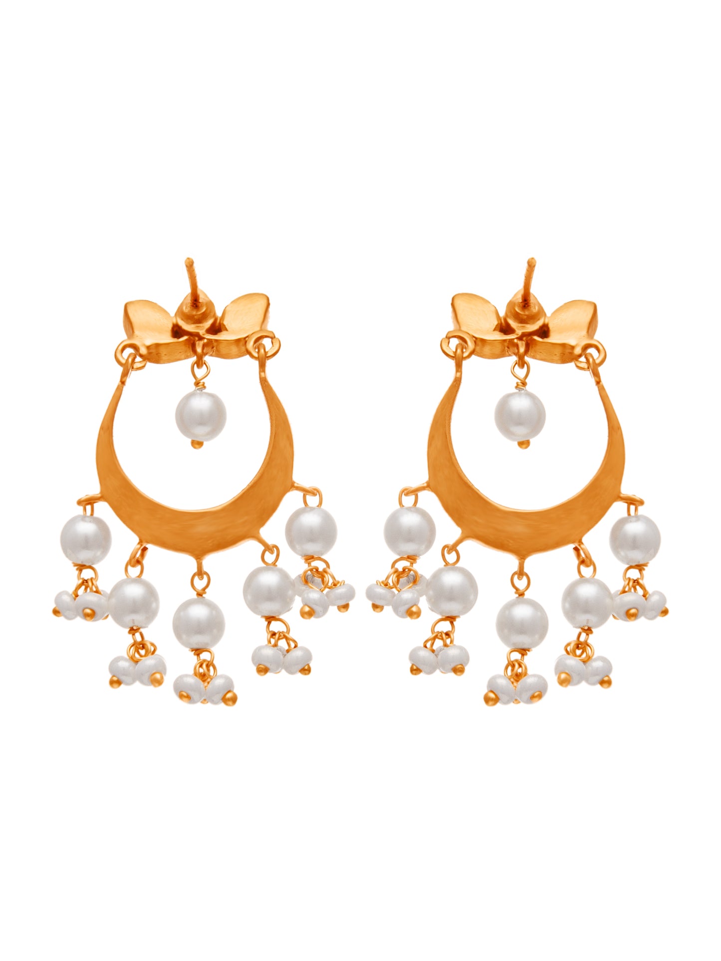 Lotus Chaandbalis with Pearl Drops