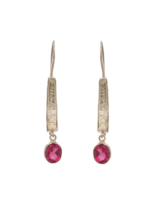 Rosy Radiance Designer Dangler Earrings: 925 Sterling Silver