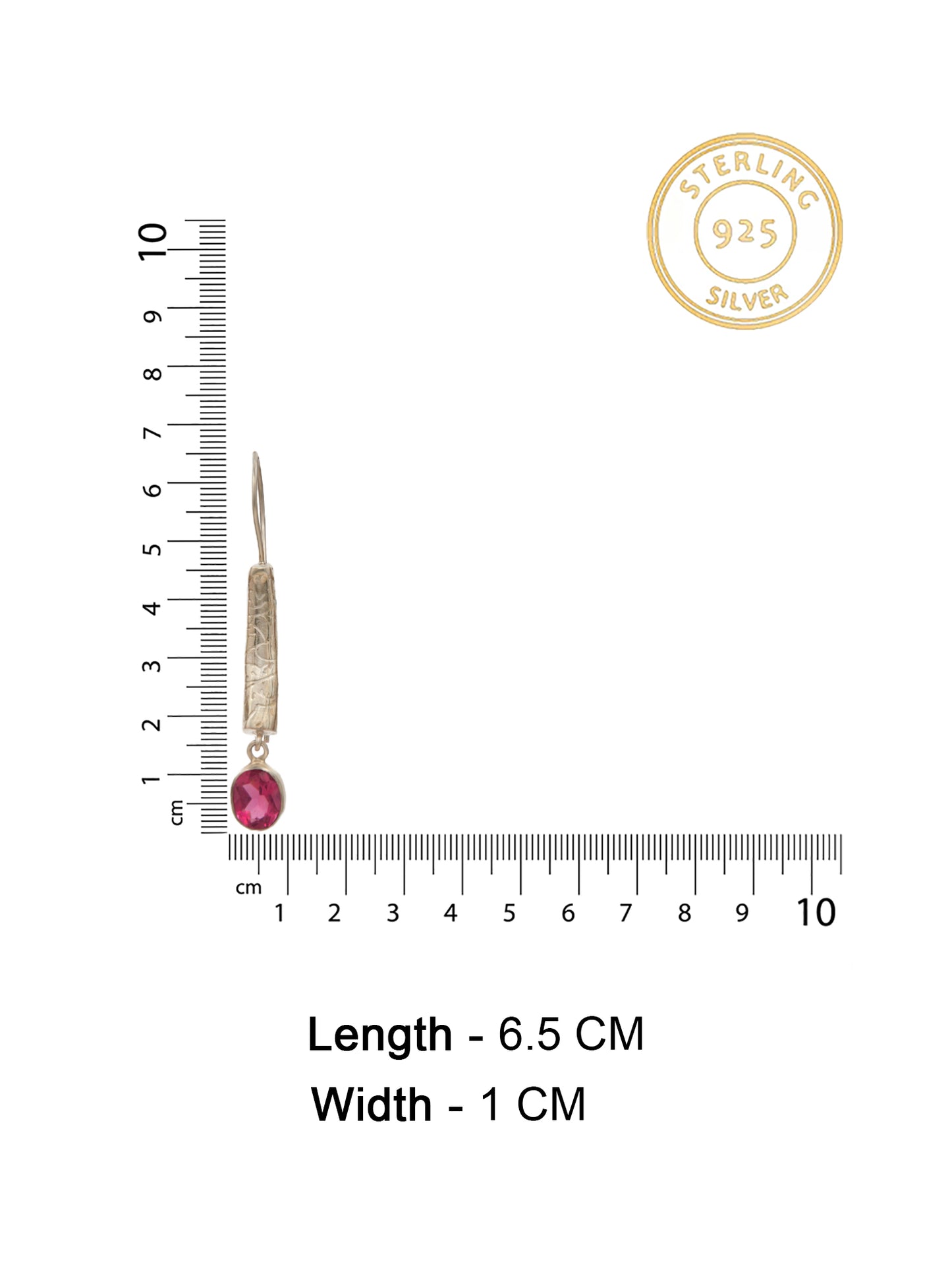 Rosy Radiance Designer Dangler Earrings: 925 Sterling Silver