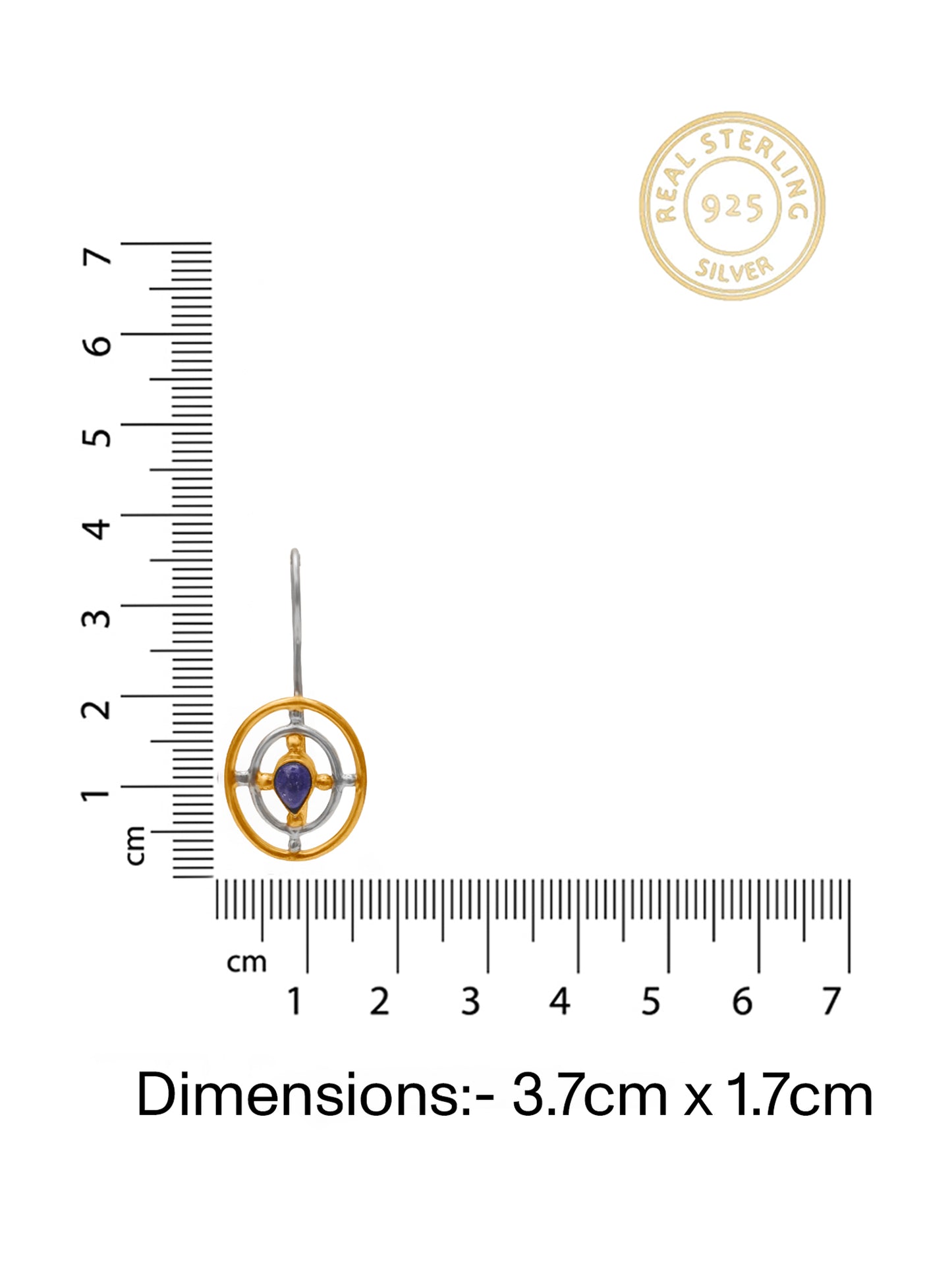 Nitya 925 Silver Two Tone Lapis Dangler Earrings