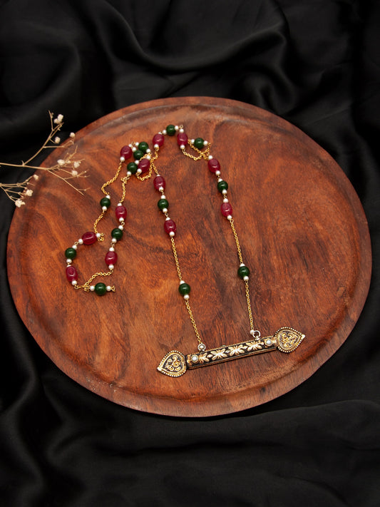 Noir Elegance: 925 Silver Modern Black Gold Necklace