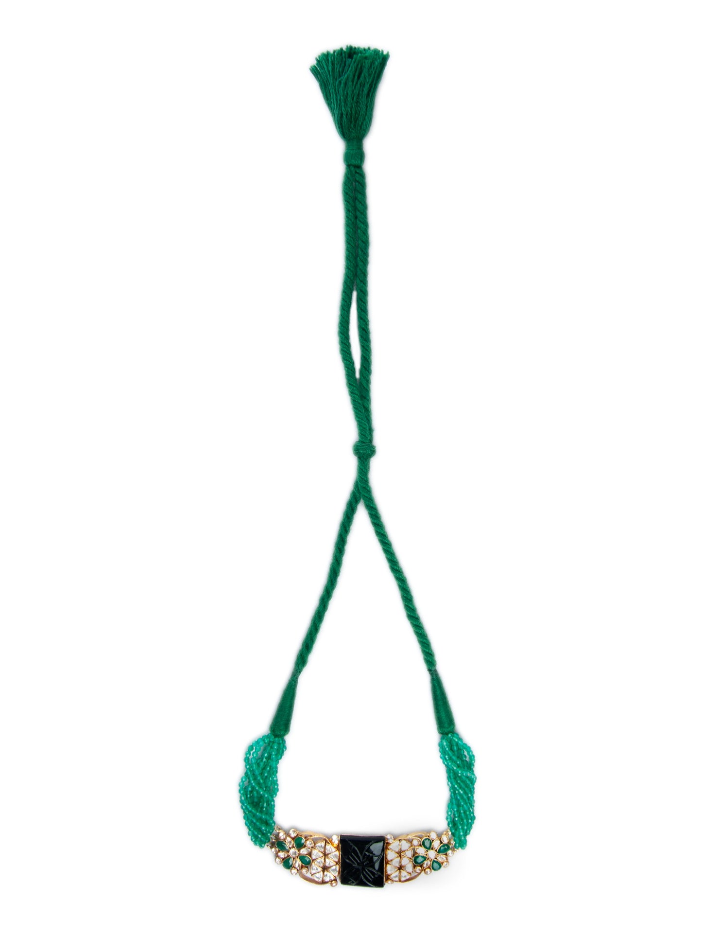 Midnight Sparkle : 925 Silver Moissanite Necklace with Black Carved Stone