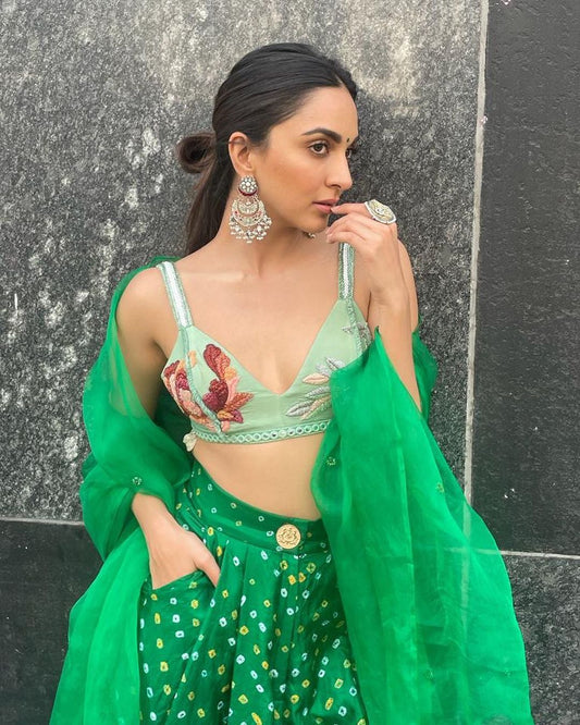 Kiara Advani in our 925 Sterling Silver Signature Kundan Chaandbalis