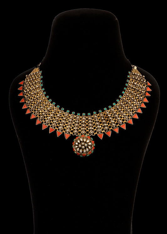 Nushrratt Bharuccha 925 Sterling Silver Two Tone Statement Necklace
