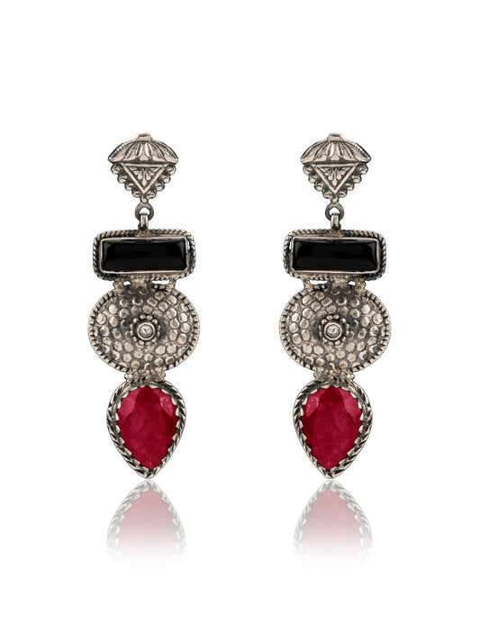 Ruby and Black Onyx Signature Earrings