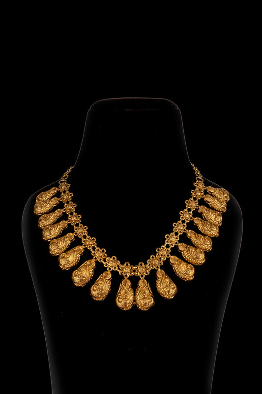 925 Sterling Silver Gold Plated Peacock Motif Necklace