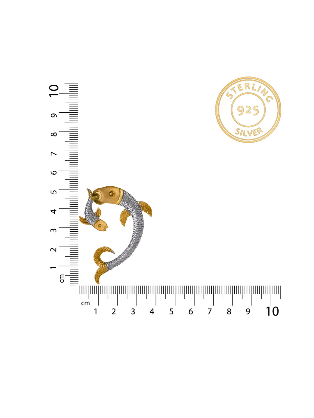 Two Toned Twin Fish Earrings