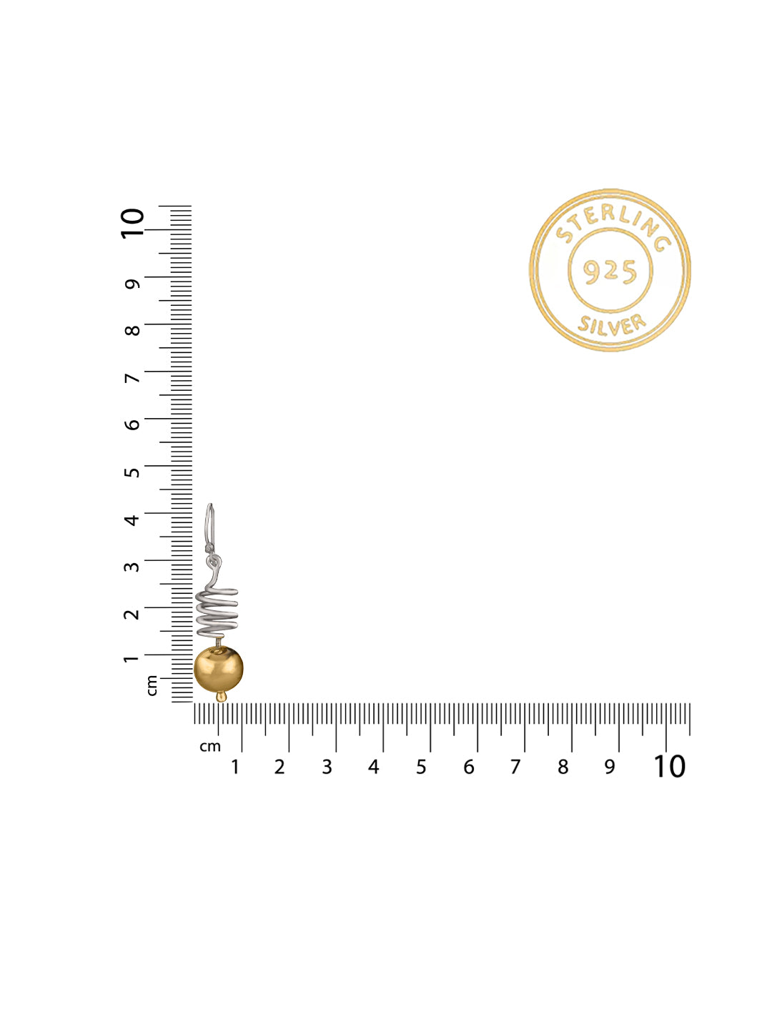 925 Sterling Silver Two Toned Spiral Dangler