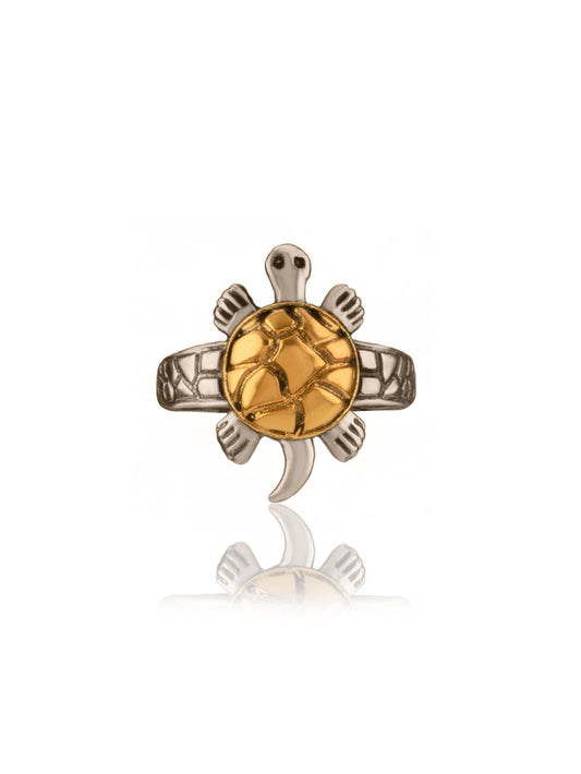 Tortoise Two Toned Adjustable Ring