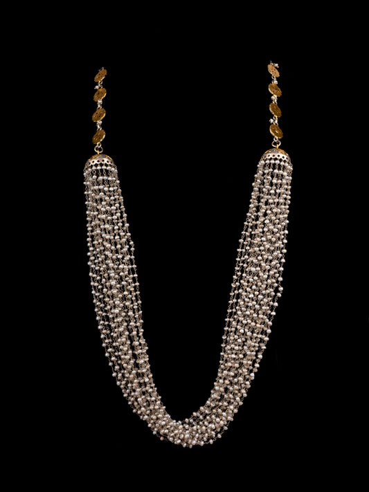 925 Sterling Silver Double Jhumki Pearl Necklace