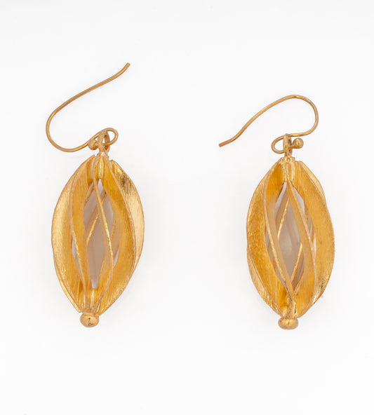 925 Sterling Silver Gold Plated Danglers