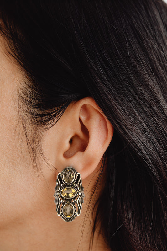 925 Sterling Silver Citrine Earrings