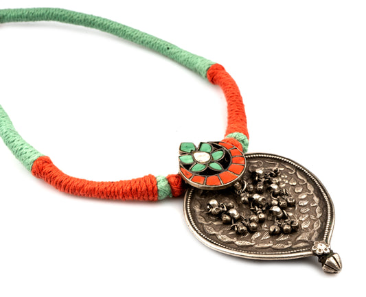 925 Sterling Silver Peacock Necklace with Black Onyx Beads