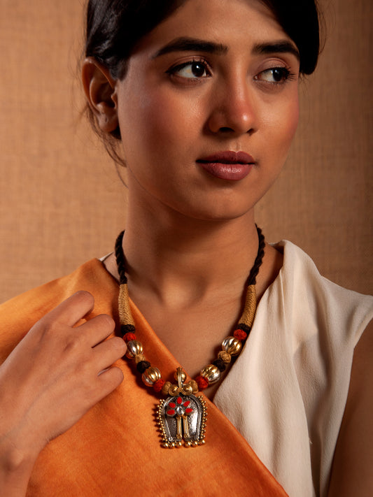 Silver Two Tone Horseshoe Necklace