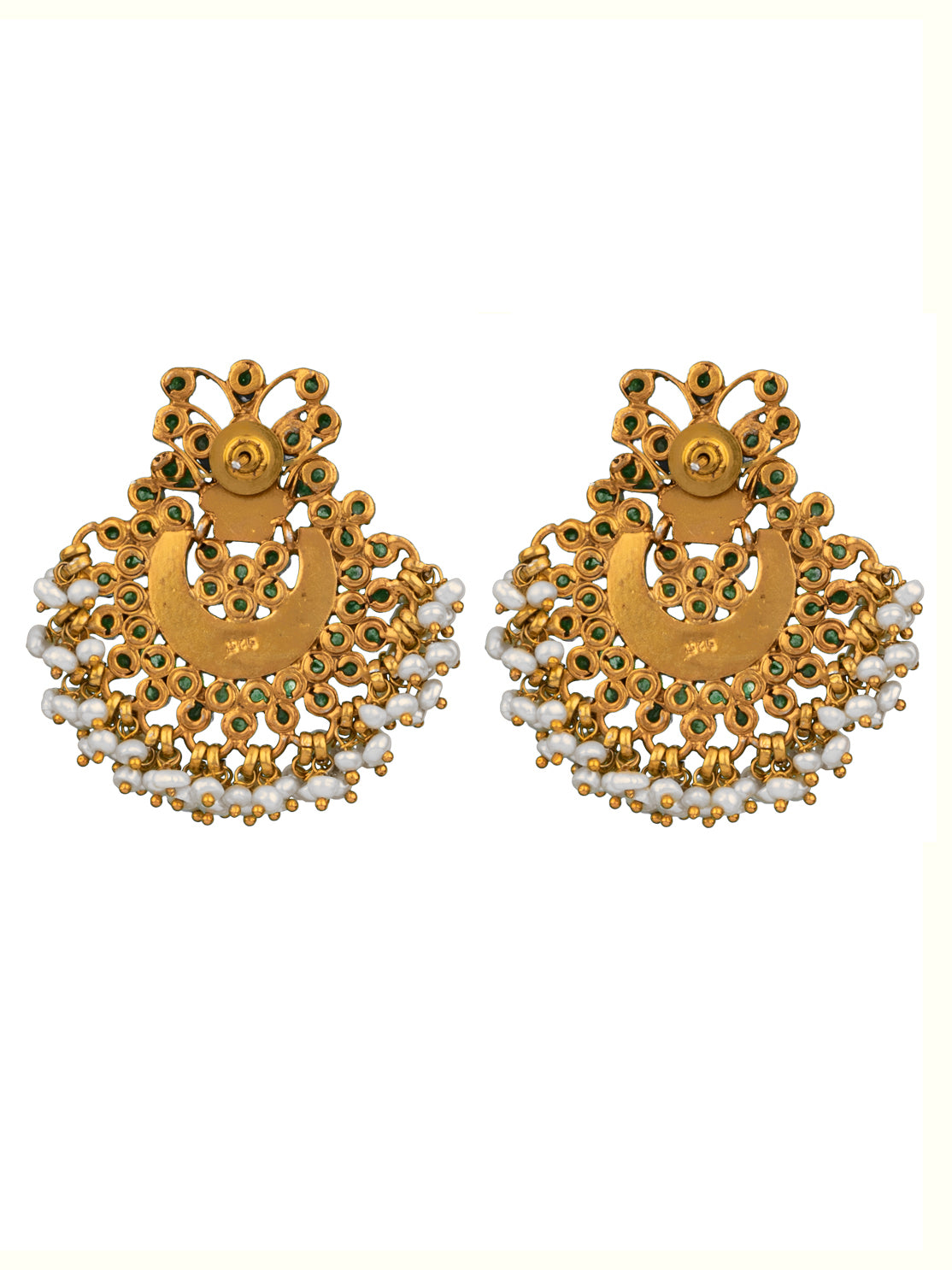 925 Sterling Silver Kundan Chaandbai with Green Onyx and Pearl