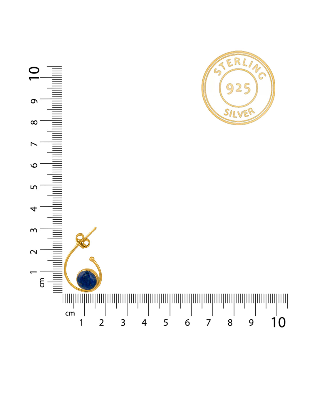 Modern Gold Plated Blue Lapis Earrings