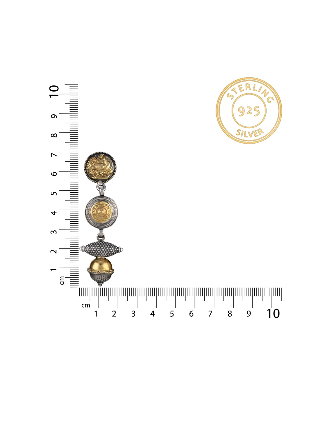 Intricate Two Toned Dangler Earrings with Dumroo Beads