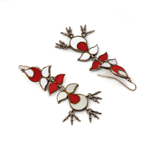 925 Sterling Silver Multicolor Glass Earrings