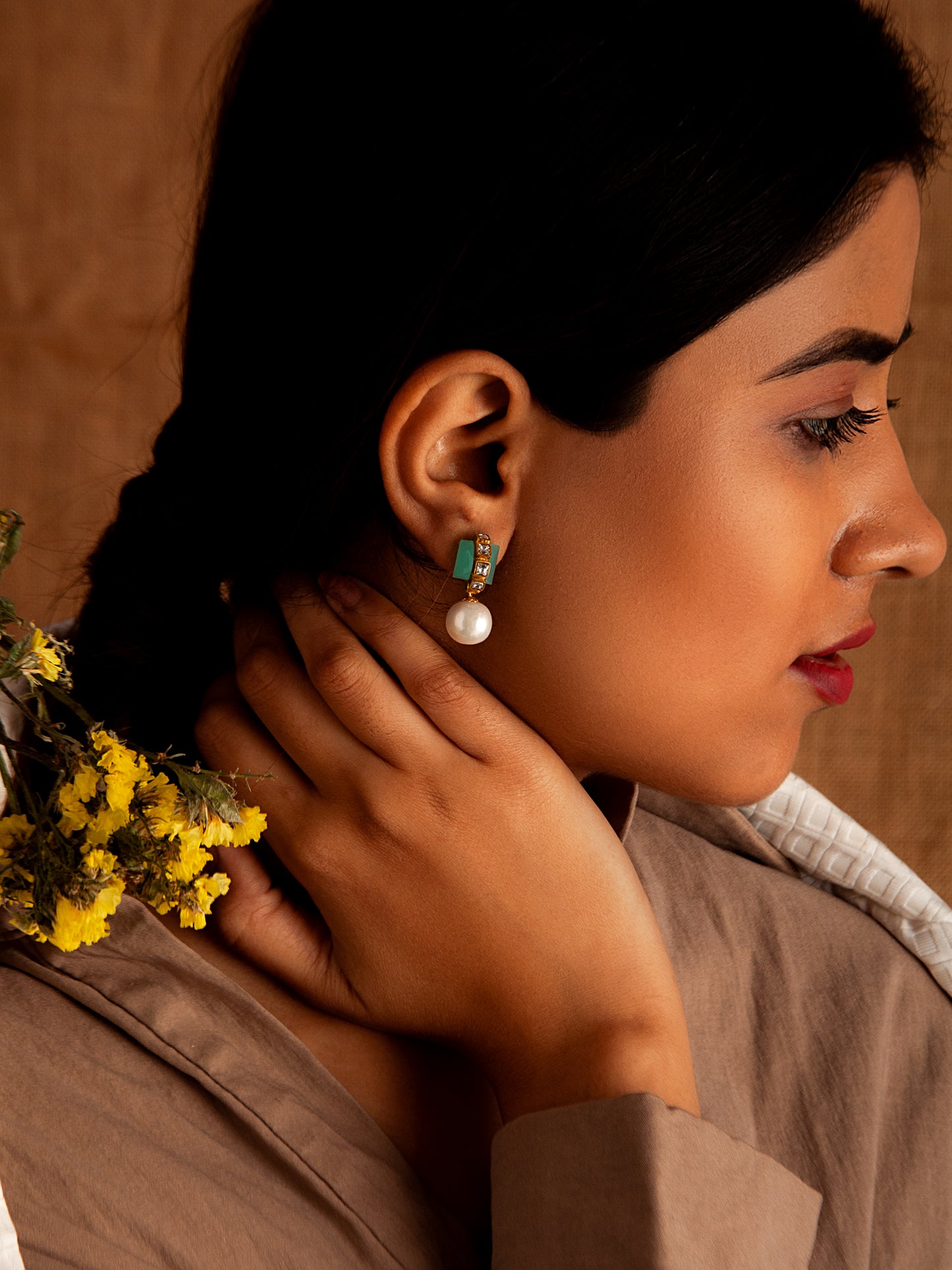 Aurora Blue Chalcedony Drop Earrings