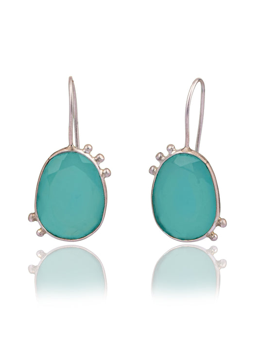 Blue Topaz Modern Dangler Earrings