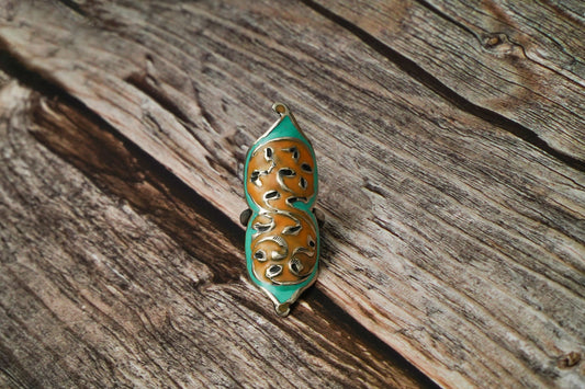 Aqua and Navy Blue Meenakari Ring - Neeta Boochra Jewellery