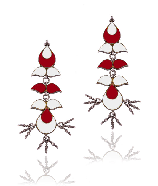 925 Sterling Silver Multicolor Glass Earrings