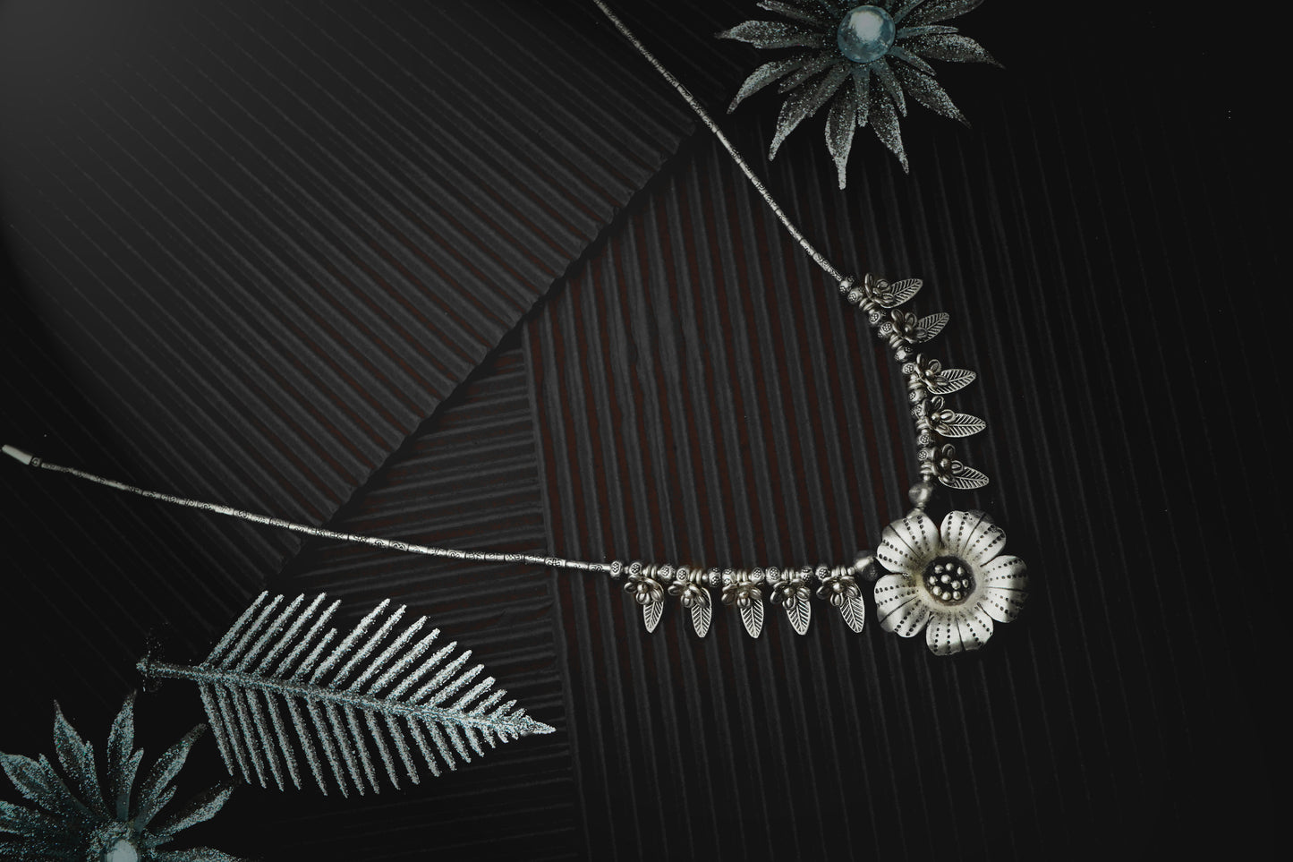 925 Silver Rose Necklace - Neeta Boochra Jewellery