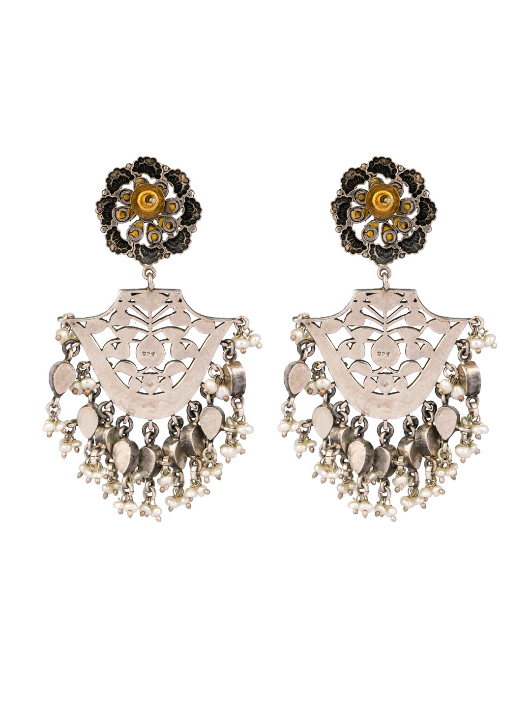 925 Sterling Silver Signature Kundan Chaandbali