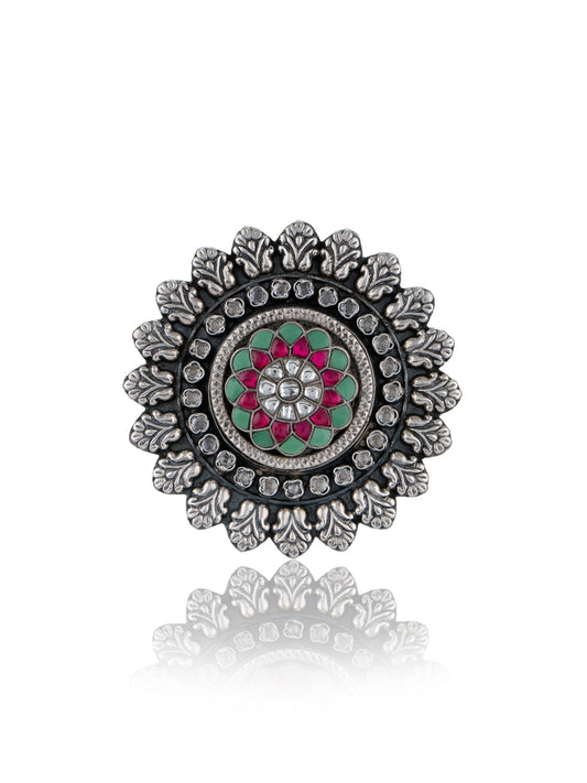 NB Kundan Motif Signature Big Ring