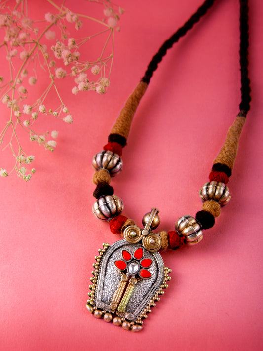 Silver Two Tone Horseshoe Necklace