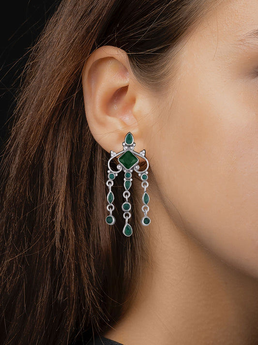 Green Onyx Drop Earrings