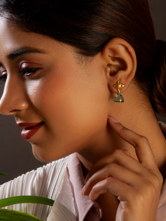 Aurora Blue Chalcedony Studs