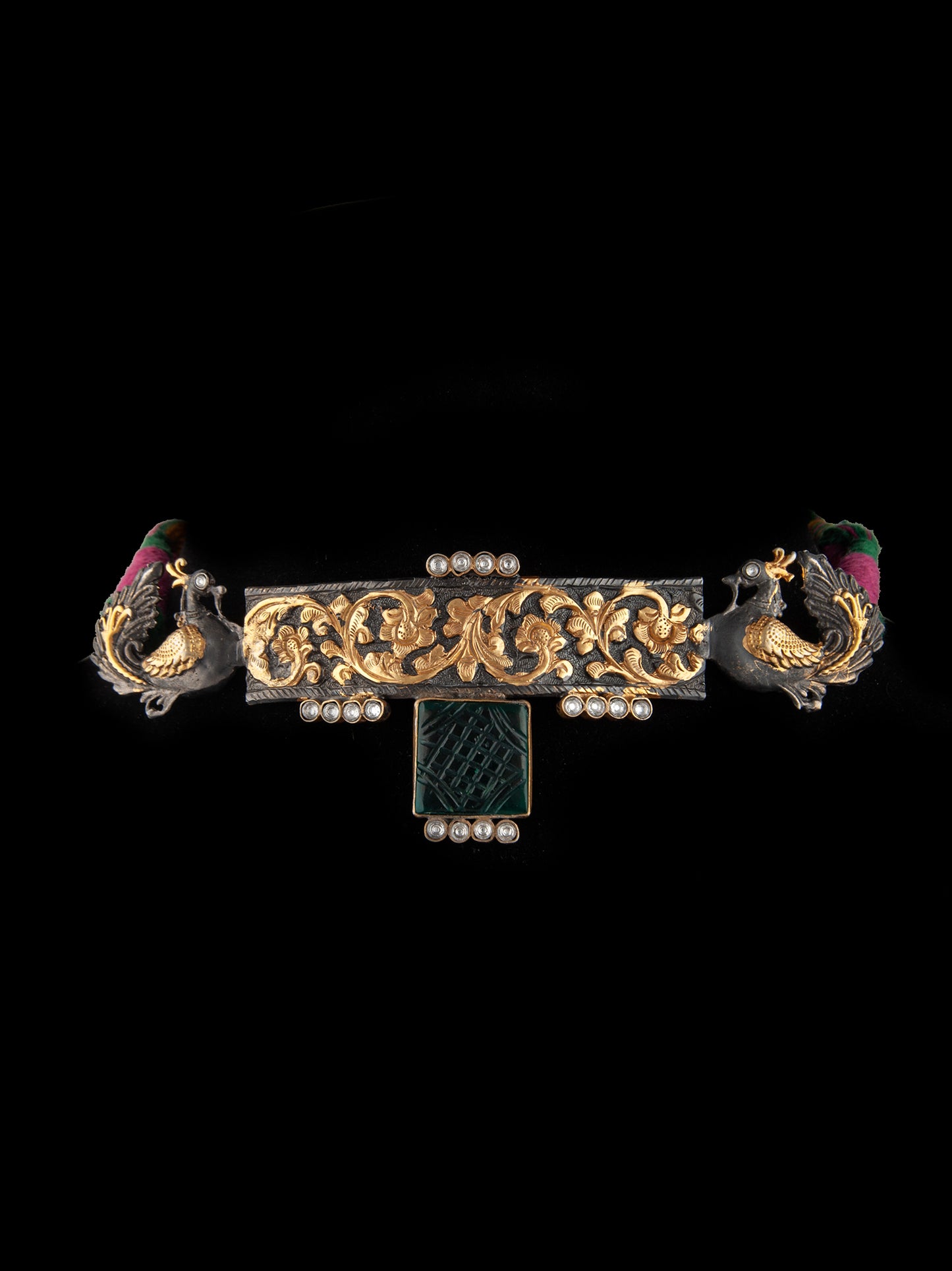 925 Sterling Silver Fusion Black Gold Designer Choker