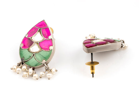 925 Sterling Silver Kundan Earrings