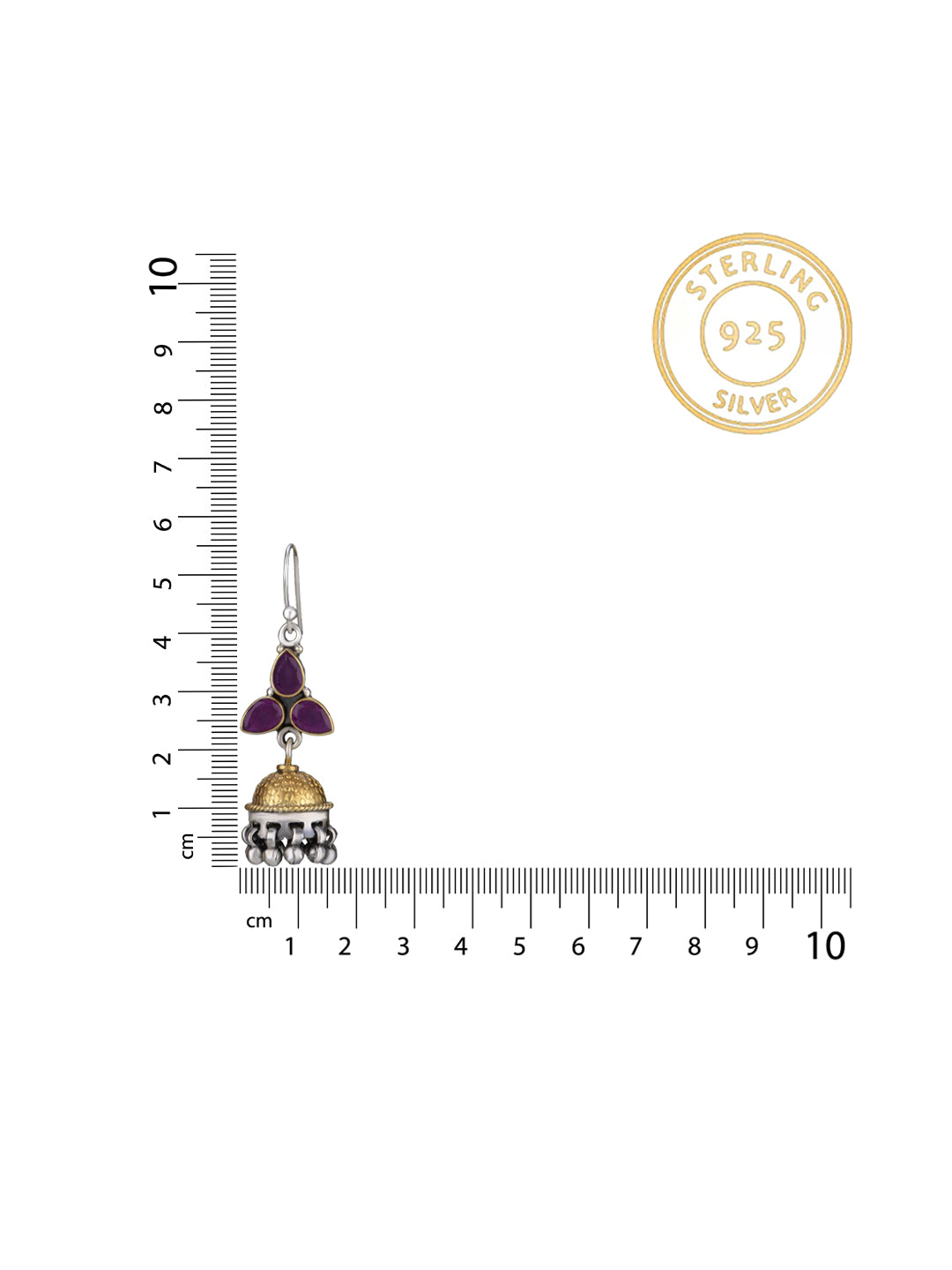 Two Toned Small Jhumki Earrings