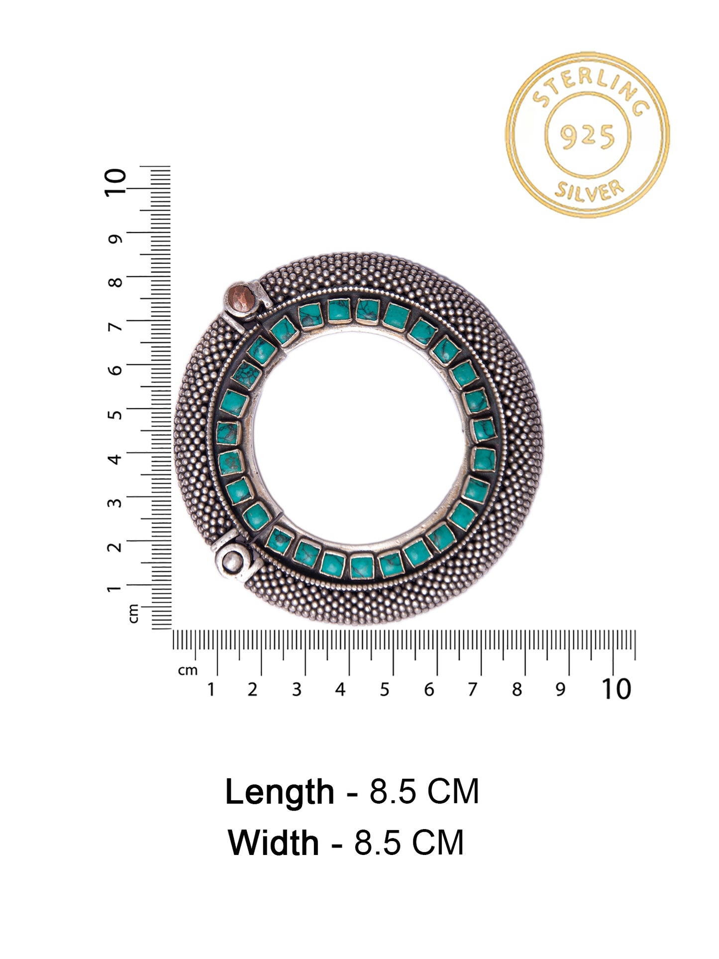 Silver Statement Turquoise Kundan Bangle