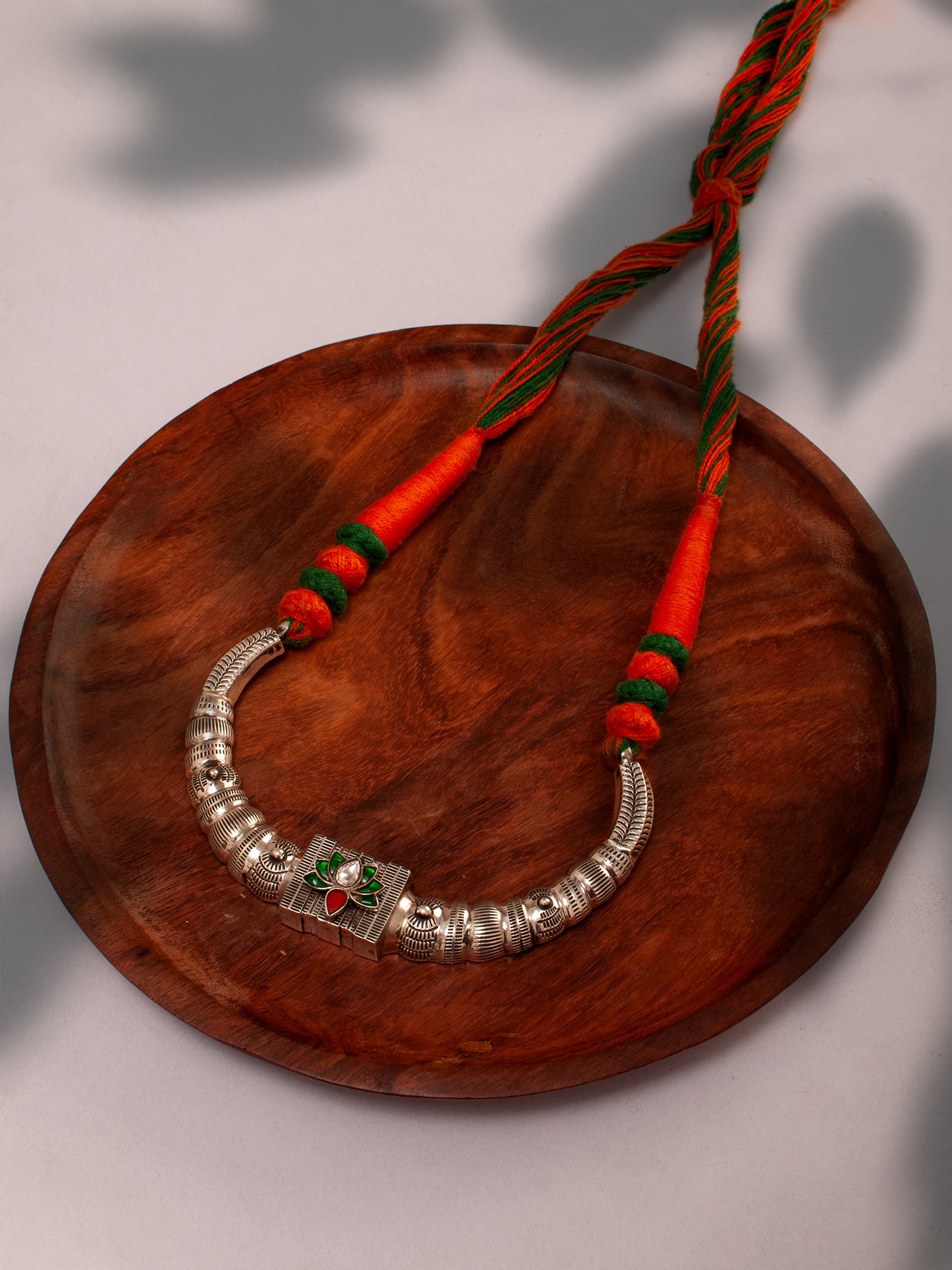 925 Sterling Silver Necklace With Multicolor Kundan