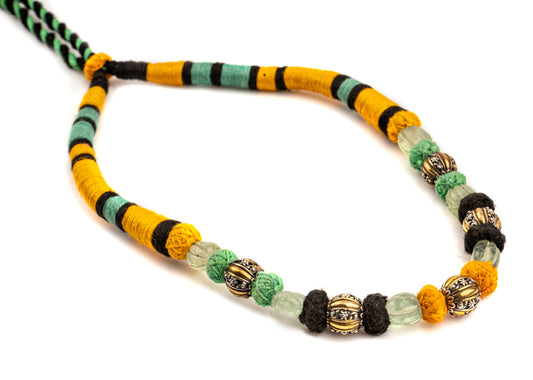 925 Sterling Silver Two Tone Beaded Necklace