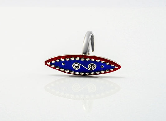 Myriad Blue and Red Long Ring - Neeta Boochra Jewellery