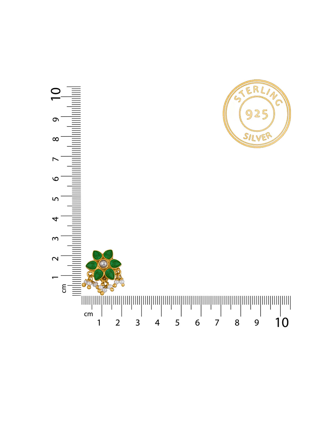 Small Floral Kundan Gold Plated Studs with Pearl