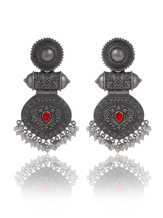 Antique Tribal Dumroo Earrings with Freshwater Pearl