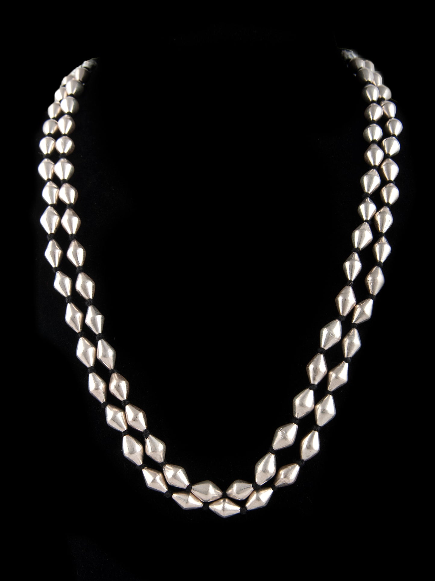 925 Sterling Silver Double Layered Dholki (Size : Small) Necklace