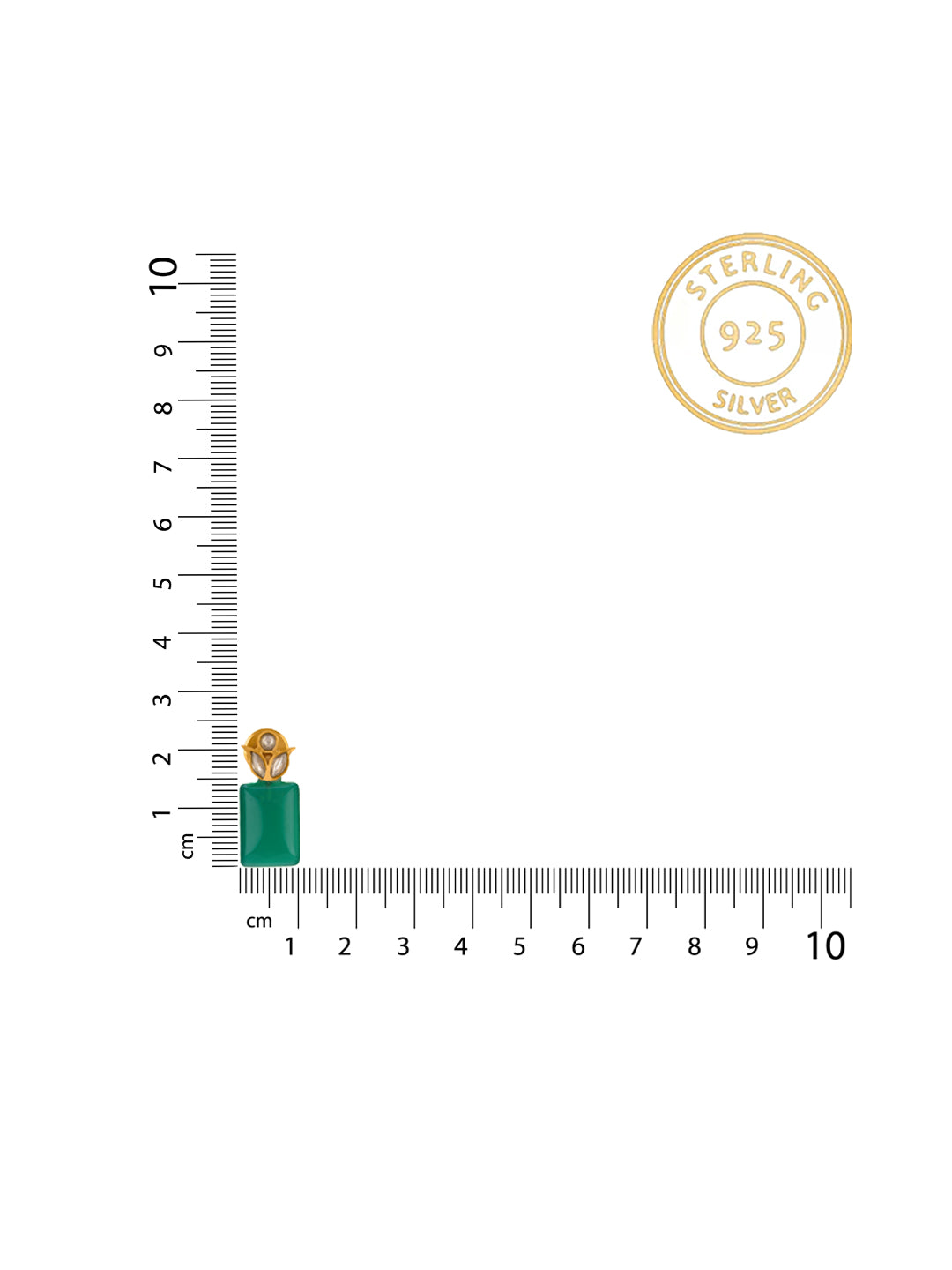 Floral studs with Green Onyx and Kundan