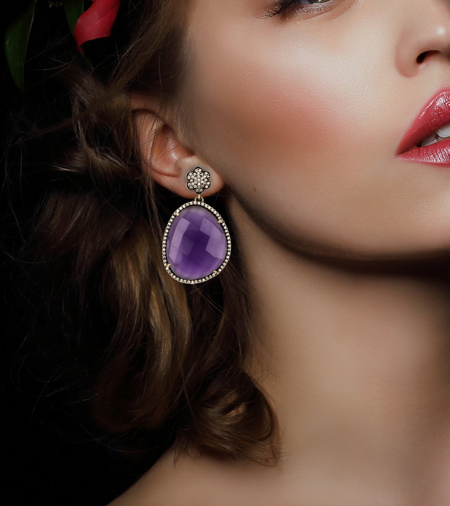 925 Sterling Silver Amethyst Earrings